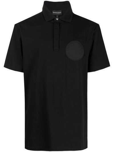 μπλουζακια πολο Armani Emporio Logo Patch ανδρικα μαυρα | GR06579