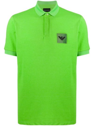 μπλουζακια πολο Armani Emporio Logo Patch ανδρικα πρασινο | GR11240