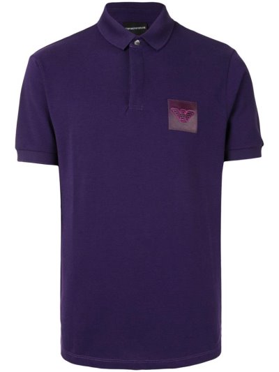 μπλουζακια πολο Armani Emporio Logo Patch ανδρικα μωβ | GR15746