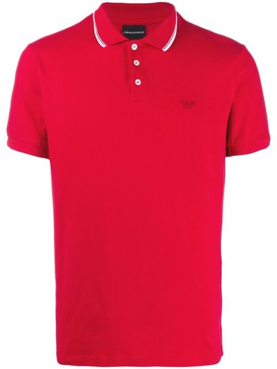μπλουζακια πολο Armani Emporio Logo ανδρικα κοκκινα | GR37823