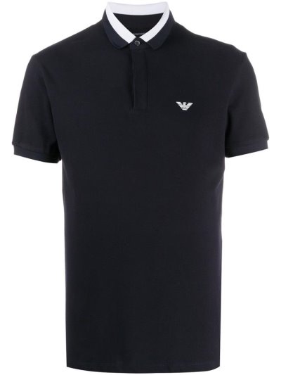 μπλουζακια πολο Armani Emporio Logo Print ανδρικα μπλε | GR46834