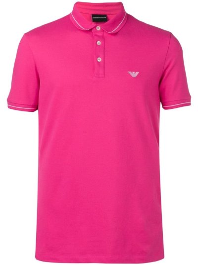 μπλουζακια πολο Armani Emporio Logo ανδρικα ροζ | GR62199