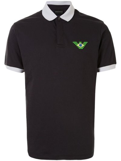 μπλουζακια πολο Armani Emporio Logo Print ανδρικα μπλε | GR69624