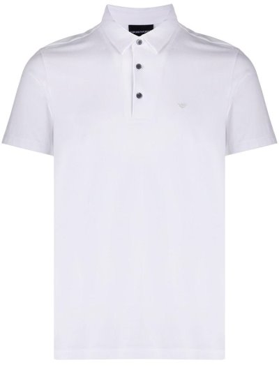 μπλουζακια πολο Armani Emporio Logo Patch ανδρικα ασπρα | GR96279