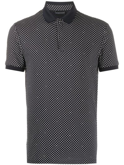 μπλουζακια πολο Armani Emporio Polka Dot Print ανδρικα μπλε | GR70757