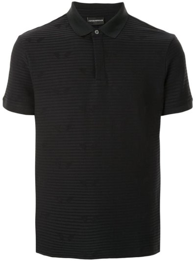 μπλουζακια πολο Armani Emporio Striped ανδρικα μαυρα | GR36635