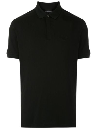 μπλουζακια πολο Armani Emporio Tonal Logo ανδρικα μαυρα | GR97851