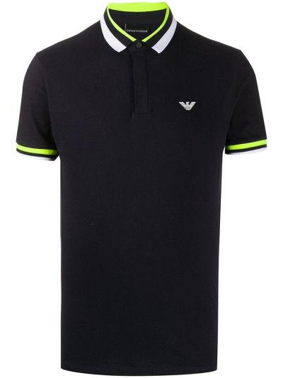 μπλουζακια πολο Armani Emporio Tri Stripe ανδρικα μπλε | GR67566