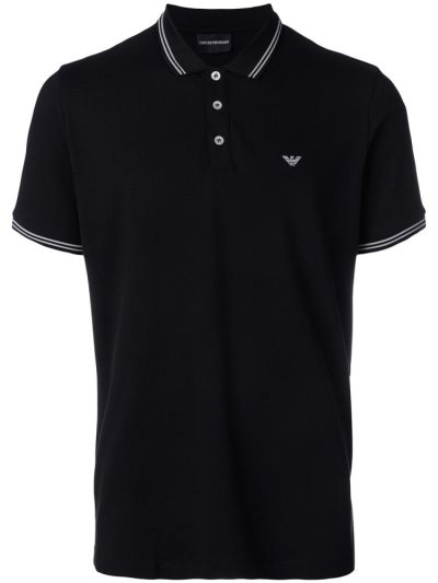 μπλουζακια πολο Armani Emporio κλασικα κοντο Sleeve ανδρικα μαυρα | GR55667