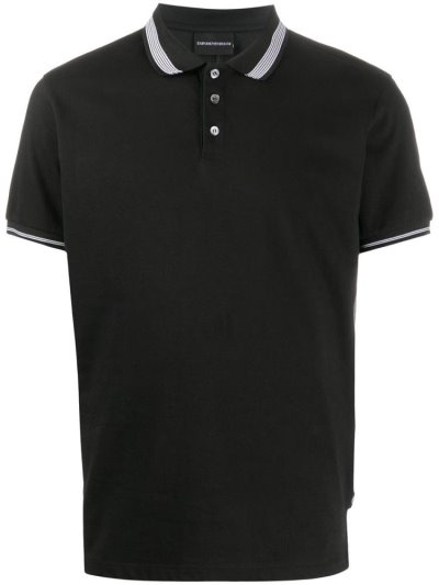 μπλουζακια πολο Armani Emporio κοντο Sleeve Logo ανδρικα μαυρα | GR75749