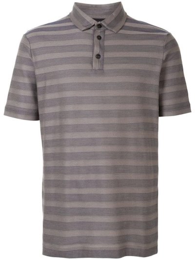μπλουζακια πολο Giorgio Armani Striped ανδρικα γκρι μπλε | GR00137