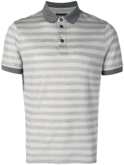 μπλουζακια πολο Giorgio Armani Striped ανδρικα γκρι | GR04329