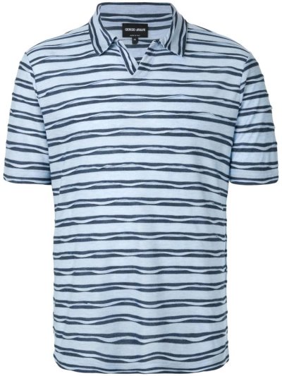 μπλουζακια πολο Giorgio Armani Striped κοντο Sleeve ανδρικα μπλε μπλε | GR68281