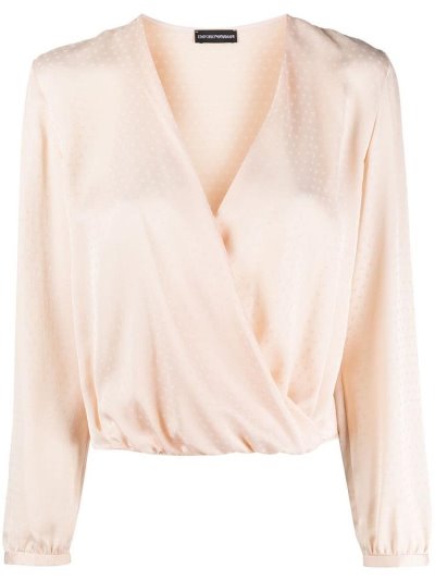 μπλούζα Armani Emporio Wrap Front Silk γυναικεια Μπεζ | GR41825