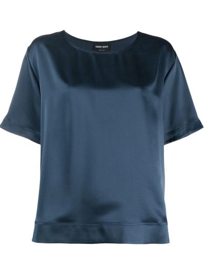 μπλούζα Giorgio Armani Relaxed Fit Silk γυναικεια μπλε | GR72680