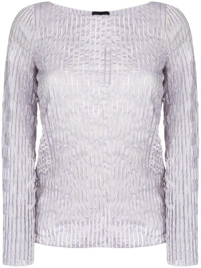 μπλούζα Giorgio Armani Ruched στυλ γυναικεια μωβ | GR84090