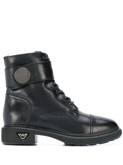μποτεσ Armani Emporio Combat γυναικεια μαυρα | GR72835