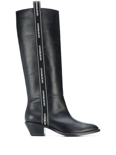 μποτεσ Armani Emporio Logo Trim γυναικεια μαυρα | GR05103
