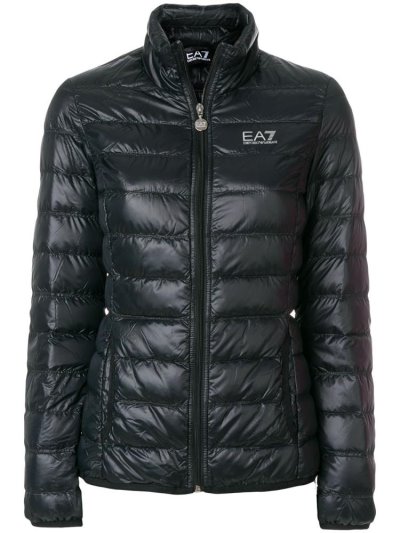μπουφαν Ea7 Emporio Armani Logo Print Puffer Jacket γυναικεια μαυρα | GR40620