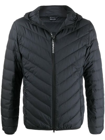 μπουφαν Ea7 Emporio Armani Padded Logo Patch ανδρικα μπλε | GR57231