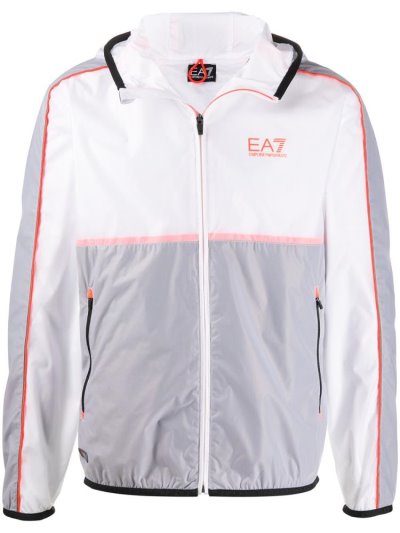 μπουφαν Ea7 Emporio Armani Κουκουλοφόρος Αθλητικά Jacket ανδρικα ασπρα | GR30351