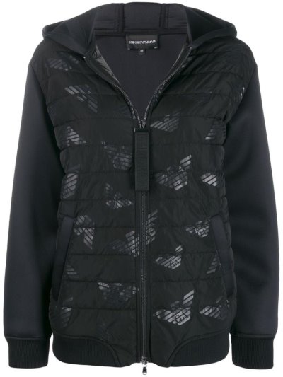 μπουφαν Ea7 Emporio Armani Κουκουλοφόρος Padded Jacket γυναικεια μαυρα | GR49117