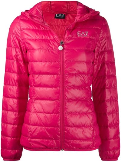 μπουφαν Ea7 Emporio Armani Κουκουλοφόρος Padded Jacket γυναικεια ροζ | GR55746