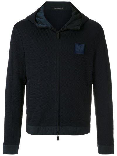 μπουφαν Armani Emporio Chest Logo ανδρικα μπλε | GR14891