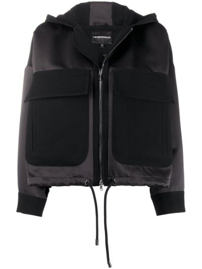 μπουφαν Armani Emporio Contrast Panel γυναικεια μαυρα | GR85817