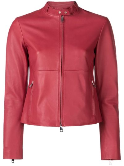 μπουφαν Armani Emporio Fitted ποδηλατου Jacket γυναικεια κοκκινα | GR67310