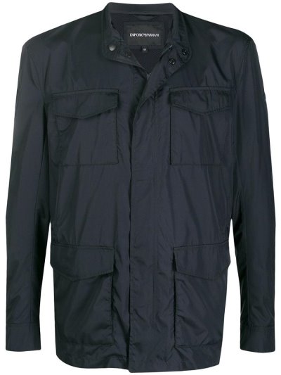 μπουφαν Armani Emporio Flap Pocket ανδρικα μπλε | GR31146