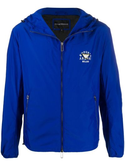 μπουφαν Armani Emporio Logo Κουκουλοφόρος ανδρικα μπλε | GR38314