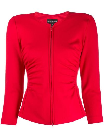 μπουφαν Armani Emporio Ruched Stretch Fit γυναικεια κοκκινα | GR31911
