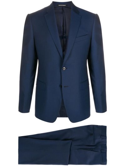 μπουφαν Armani Emporio Single Breasted Wool ανδρικα μπλε | GR12590