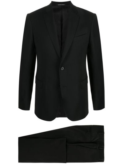 μπουφαν Armani Emporio Single Breasted Wool Suit ανδρικα μαυρα | GR72326