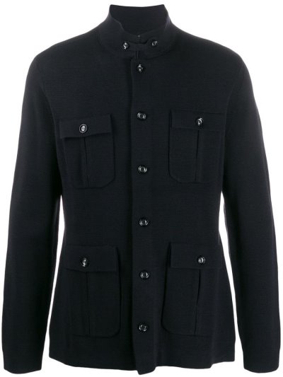 μπουφαν Armani Emporio Utility Button Up ανδρικα μπλε | GR03307