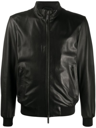 μπουφαν Armani Emporio Zipped ποδηλατου Jacket ανδρικα μαυρα | GR10111