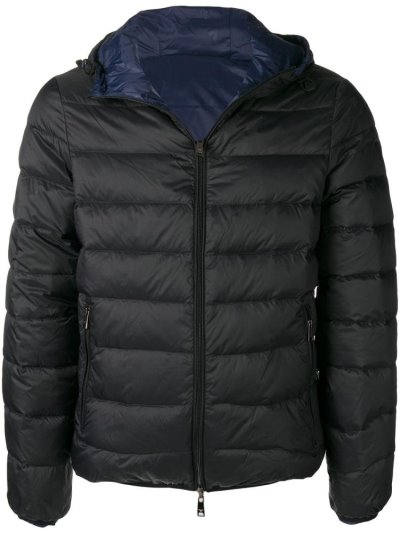 μπουφαν Armani Emporio Κουκουλοφόρος Padded Jacket ανδρικα μαυρα | GR39940