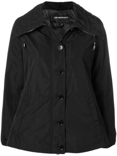 μπουφαν Armani Emporio Κουκουλοφόρος Zip Up γυναικεια μαυρα | GR48085