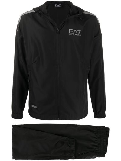 μπουφαν Armani Emporio Κουκουλοφόρος Αθλητικά Jacket ανδρικα μαυρα | GR58320