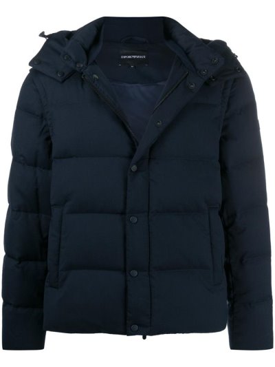 μπουφαν Armani Emporio Κουκουλοφόρος Down Jackets ανδρικα μπλε | GR68141