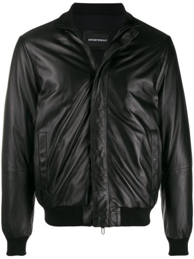 μπουφαν Armani Emporio δερματινα ανδρικα μαυρα | GR61480