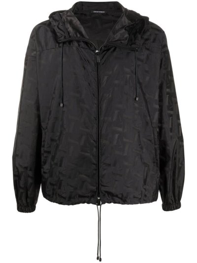 μπουφαν Armani Emporio ελαφρια Jacquard ανδρικα μαυρα | GR49238