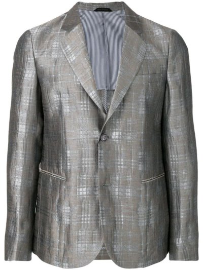 μπουφαν Giorgio Armani Checked Print ανδρικα γκρι | GR62601