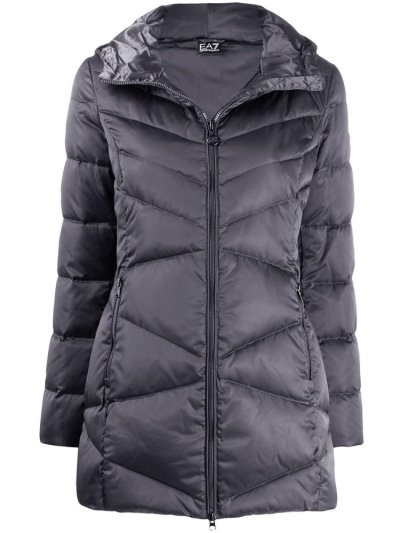 παλτό Ea7 Emporio Armani Κουκουλοφόρος Down Coat γυναικεια γκρι | GR88394