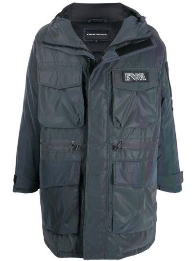 παλτό Armani Emporio Oversized Multi Pocket Padded Coat ανδρικα γκρι | GR83982