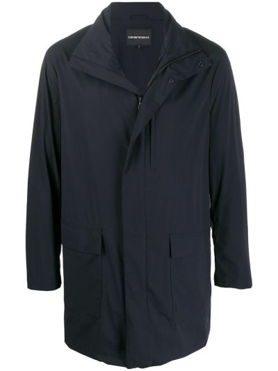 παλτό Armani Emporio Straight Fit Raincoat ανδρικα μπλε | GR84546