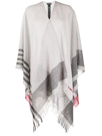 παλτό Armani Emporio Striped Asymmetric Poncho γυναικεια γκρι | GR55673