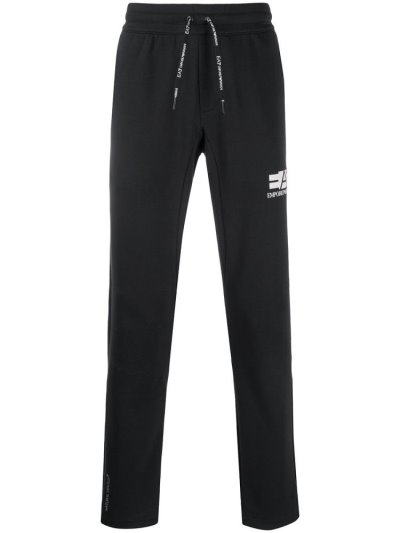 παντελονι Ea7 Emporio Armani Logo Print tracking ανδρικα μαυρα | GR10596