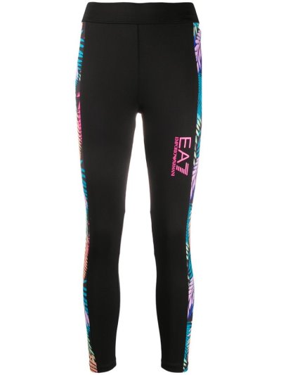 παντελονι Ea7 Emporio Armani Palm Print tracking γυναικεια μαυρα | GR00374